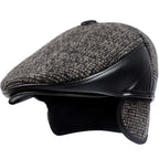 Murphy Earflaps Cotton & Leather Flat Cap
