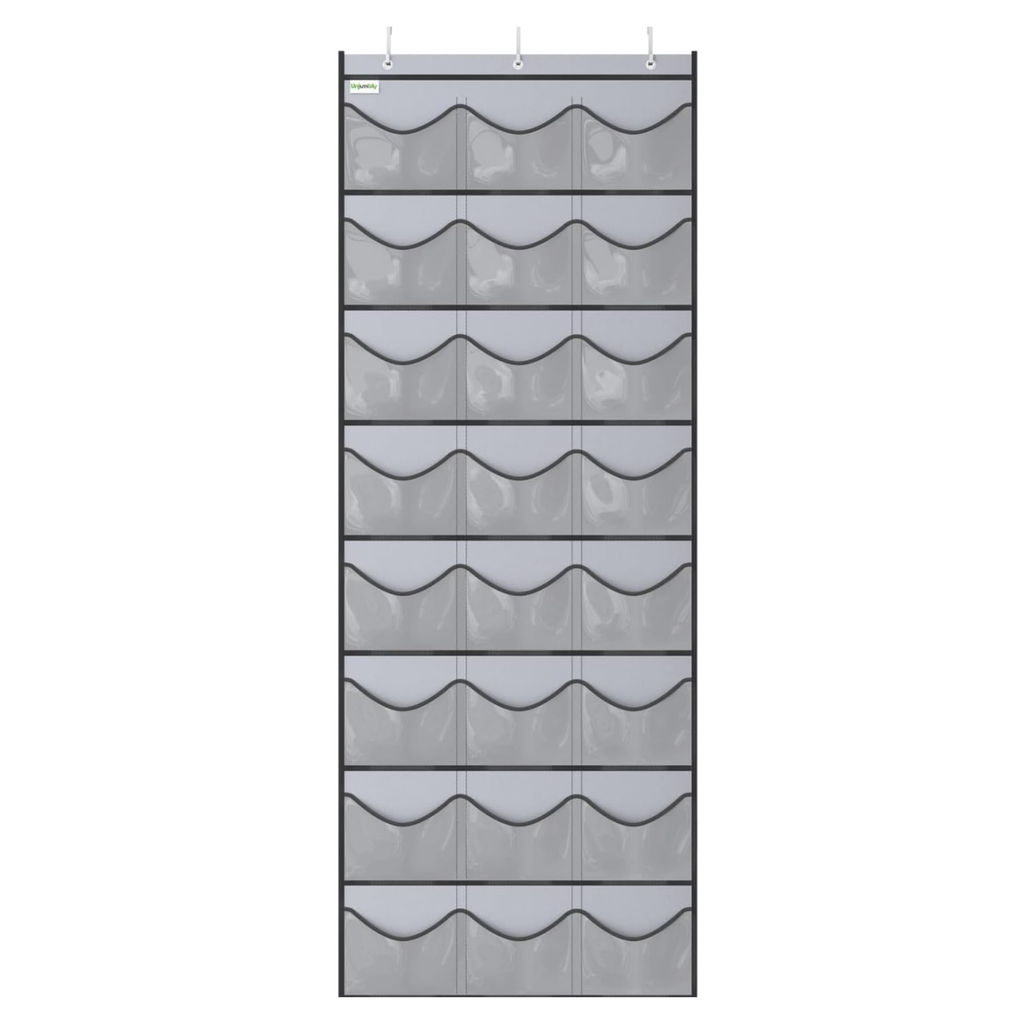over door baseball cap rack with multiple storage pockets