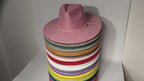 Vegan Suede Teardrop Fedora Hat with Wide Brim