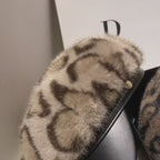 Vintage Leopard Print Baker Boy Cap