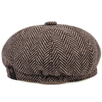 Men’s Herringbone Linen Newsboy Cap – Classic Tweed Gatsby Hat