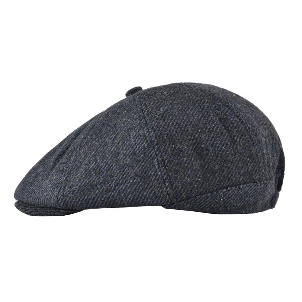 Men’s Tweed Newsboy Cap – Classic Wool Peaky Blinders Style Hat