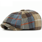 unisex adjustable plaid flat cap