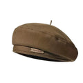 women’s beige French beret hat soft cotton classic Parisian style beret cap for women and girls