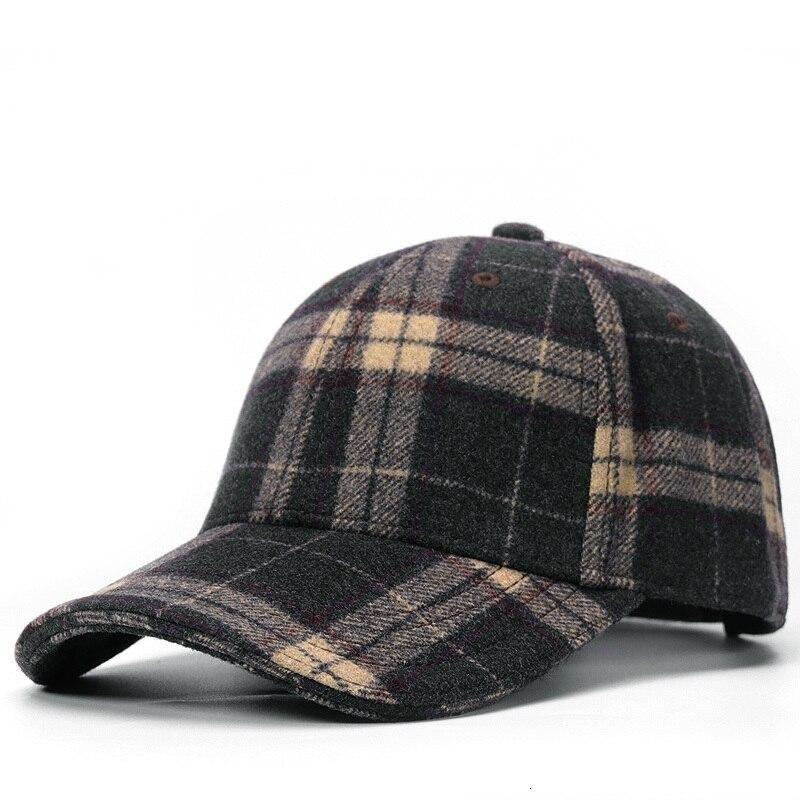 Men’s Plaid Wool Baseball Cap – Classic 6-Panel Twill & Wool Hat
