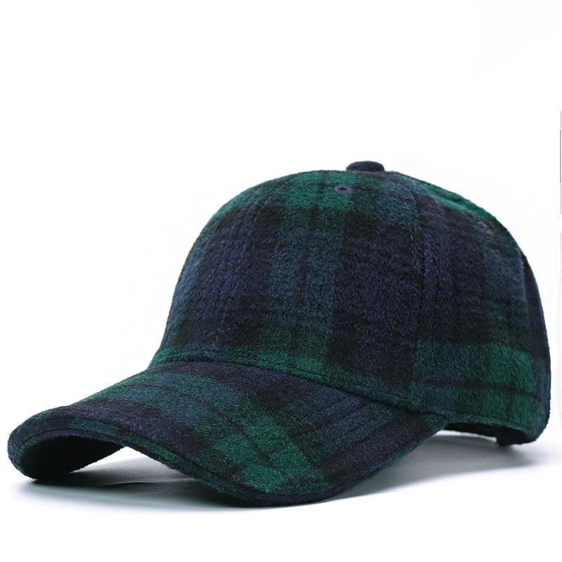 Men’s Plaid Wool Baseball Cap – Classic 6-Panel Twill & Wool Hat