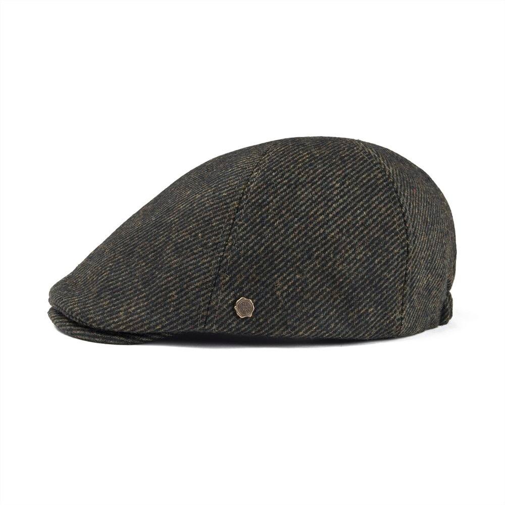 Men’s Wool Flat Cap – Classic 6-Panel Ivy Hat for Spring & Fall