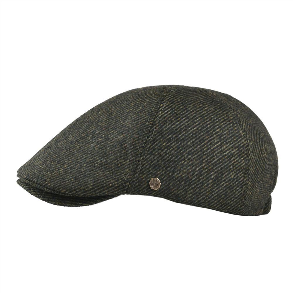 Men’s Wool Ivy Cap – Classic Wool Twill Flat Cap for Spring & Fall