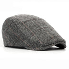 Men’s Herringbone Wool Flat Cap – Classic British Ivy Cap