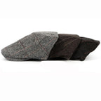 Men’s Herringbone Wool Flat Cap – Classic British Ivy Cap