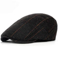 Men’s Herringbone Wool Flat Cap – Classic British Ivy Cap