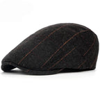 Men’s Herringbone Wool Flat Cap – Classic British Ivy Cap
