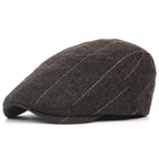Men’s Herringbone Wool Flat Cap – Classic British Ivy Cap