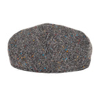Men’s Wool Herringbone Flat Cap – Classic Ivy Cap with Tailored Panels