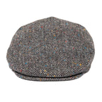 Men’s Wool Herringbone Flat Cap – Classic Ivy Cap with Tailored Panels
