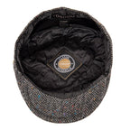 Men’s Wool Herringbone Flat Cap – Classic Ivy Cap with Tailored Panels