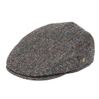 Men’s Wool Herringbone Flat Cap – Classic Ivy Cap with Tailored Panels
