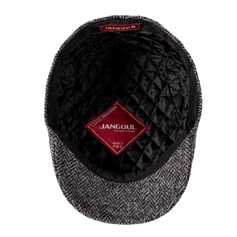 Men’s Herringbone Wool Ivy Cap – Timeless Flat Cap for Day & Night