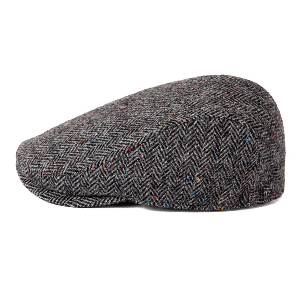 Men’s Herringbone Wool Ivy Cap – Timeless Flat Cap for Day & Night