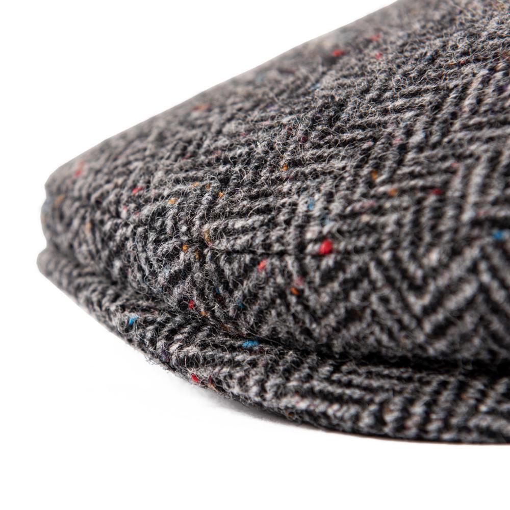 Men’s Herringbone Wool Ivy Cap – Timeless Flat Cap for Day & Night