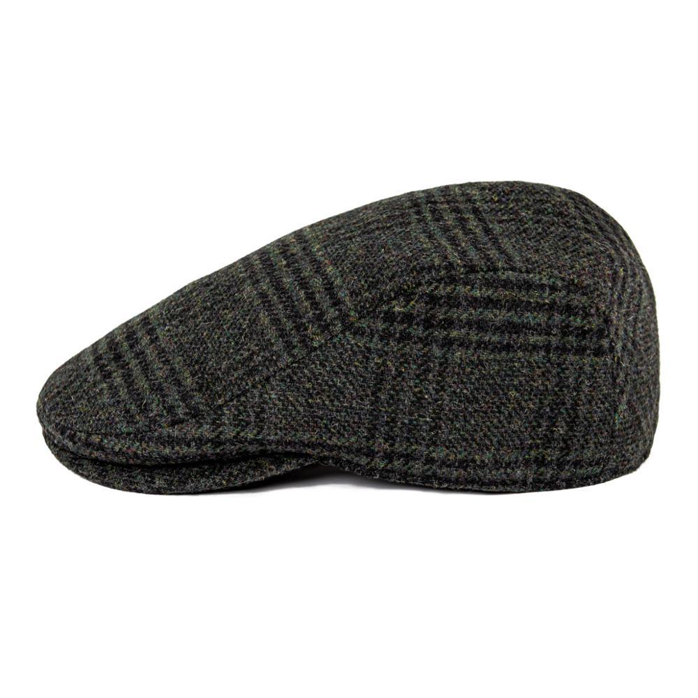 Men’s Herringbone Wool Ivy Cap – Timeless Flat Cap for Day & Night