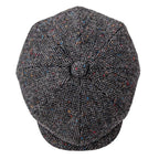Men’s Wool Newsboy Cap – Classic Herringbone 8-Panel Hat